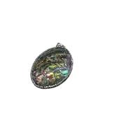 HUFFA Natural Abalone Shell Diamond Pendant - 46x64mm Oval Melon Buckle for DIY Jewelry Accessories