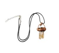 HUFFA Natural Amethyst White Crystal Vintage Pendant Necklace - DIY Jewelry with White, Yellow, and Blue Crystals(Citrine)