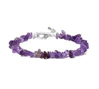 HUFFA Natural Amethysts Bracelet Stone Purple Crystal Beaded Bracelets Adjustable Bangle For Women Jewelry(Type 1)