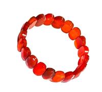 HUFFA Natural Crystal Facet Oval Bracelet - Moonlight Stone & Tiger Eye - Handcrafted White Pine Stone Jewelry(Redagate)
