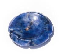 HUFFA Natural Crystal Flower Shape Thumb Stone - Decompression Plum Blossom Carving Dongling Jade Pressing Stone(Bluestone)