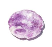 HUFFA Natural Crystal Flower Shape Thumb Stone - Decompression Plum Blossom Carving Dongling Jade Pressing Stone(Purplemica)