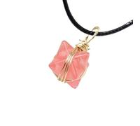 HUFFA Natural Crystal Merkaba Six-Pointed Star Pendant Necklace | Hand-Woven Gemstone Jewelry for Spiritual Healing(Redmelting)