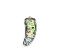 HUFFA Natural Shell Drop-shaped Abalone Shell Pendant - DIY Jewelry Making Accessory(Irregular)