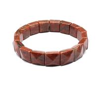HUFFA Natural Stone Crystal Facet Pyramid Handcrafted Red Green Treasure White Crystal Bracelet for Healing and Meditation(Dalired)
