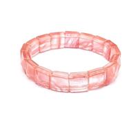 HUFFA Natural Stone Crystal Facet Pyramid Handcrafted Red Green Treasure White Crystal Bracelet for Healing and Meditation(Watermelonred)