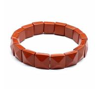 HUFFA Natural Stone Crystal Facet Pyramid Handcrafted Red Green Treasure White Crystal Bracelet for Healing and Meditation(Redstone)