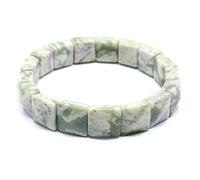HUFFA Natural Stone Crystal Facet Pyramid Handcrafted Red Green Treasure White Crystal Bracelet for Healing and Meditation(Auspiciousjade)