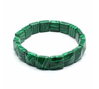 HUFFA Natural Stone Crystal Facet Pyramid Handcrafted Red Green Treasure White Crystal Bracelet for Healing and Meditation(Malachite)