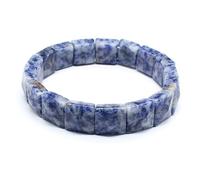 HUFFA Natural Stone Crystal Facet Pyramid Handcrafted Red Green Treasure White Crystal Bracelet for Healing and Meditation(Bluedotstone)