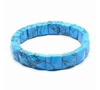 HUFFA Natural Stone Crystal Facet Pyramid Handcrafted Red Green Treasure White Crystal Bracelet for Healing and Meditation(Blueturquoise)