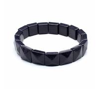 HUFFA Natural Stone Crystal Facet Pyramid Handcrafted Red Green Treasure White Crystal Bracelet for Healing and Meditation(Bluesandstone)