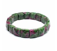 HUFFA Natural Stone Crystal Facet Pyramid Handcrafted Red Green Treasure White Crystal Bracelet for Healing and Meditation(Redandgreentreasure)