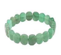 HUFFA Natural Stone Square Beads Bracelets Colorful Fluorite Quartz Crystal Rectangle Bangle Elastic Gemstone Jewelry(Green Aventurine)