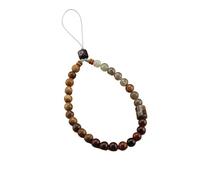 HUFFA Retro Chinese Style Crystal Green Sandalwood Beaded Mobile Phone Chain Pendant - Short Wrist Strap Lanyard for Anti-Lost Ornaments(Mobilephonechain)