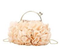 HUFFA Women's Evening Bag Floral Pleated Clutch with Chain Strap | Elegant petal pleated evening bag with floral design and detachable chain