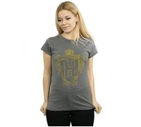 (XXL, Charcoal) Harry Potter Womens/Ladies Hufflepuff Badger Crest Cotton T-Shirt