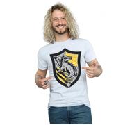 Hufflepuff Crest Flat T-Shirt Harry Potter Grey L