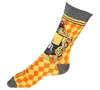 Hufflepuff Loyalty: Canary & Black Badger Crest Ladies Socks One Pair Multicoloured 4-8 UK