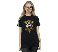 Hufflepuff Toon Crest Cotton Boyfriend T-Shirt Harry Potter Black L