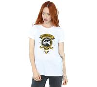 Hufflepuff Toon Crest Cotton Boyfriend T-Shirt Harry Potter White S