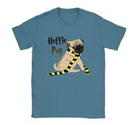 Hufflepug Mens T-Shirt Medium Denim Harry Potter Funny Cool Pug Gift Present