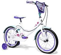 Huffy Creme Soda 16 Inch Girls Bike For Kids 5-7yrs +White + Classic Teal Flower Design