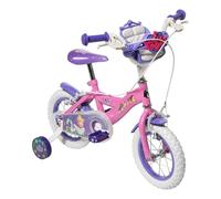 Huffy Disney Princess 12" Girls Bike with Training Wheels & Front Doll Carrier - Ideal for Kids Aged 3 to 5, Pink