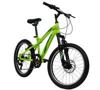 Huffy Extent 20-Inch Boys’ Mountain Bike, 6-Speed Microshift Gear System, Front Suspension, Durable Steel Frame, All-Terrain Tyres, For Kids Ages 5-9 Years, Antifreeze Green