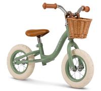 Huffy Kids Balance Bike, 10" Wheels, Adjustable Seat and Handlebars, Basket for Ages 2+ Blue or Green (Green)