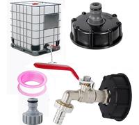 hufhnwso IBC Tank Connectors and Fittings, IBC Hose Connection Adapter, s60 x 6 Coarse Thread to 1/2 inch, Water Tank 1000 l, IBC Tank Tap, IBC Container Accessories, Outlet Tap
