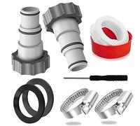 HUFHNWSO Pool Hose Adapter, Replacement Hose Adapter, 2 Pieces, Replacement Hose Adapter, Diameter 32/38 mm Connector for Pool Hose Intex Pump Connector, Intex Adaptor