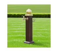 HUFIREHU Garden Water Column Column Fountain Stainless Steel Round Outdoor Faucet Freestanding Outdoor Water Dispensing Column Garden Water Featue, with Tap(74cm/29.1in,C)