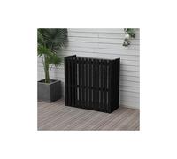 HUFIREHU Hid Air Conditioner Rack Air Conditioner Fence Wooden Air Conditioning Cover Solid Wood Air Conditioner Outer Frame Louvered Conditioning Shell Blinds Weatherproof Shutters Central(Black,85*3