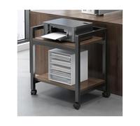 HUFIREHU Printer Rack Stand Large 2 Tier Laser Table Heavy Duty Small On Wheels Mobile Storage Cart Shelf(Walnut)