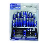 hufirma 3895839 Screwdriver Set 39/Inserts Chrome Vanadium, Blue
