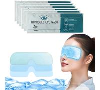 HUFLYI Cold compress eye mask, hydrogel eye patch, cooling eye mask, self cooling cool eye mask, independent package, easy to carry, convenient to use, no need to freeze (6), 16cm, Blue