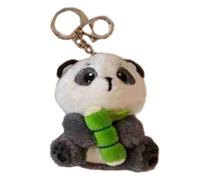 (Hug bamboo, One size) Panda Schoolbag Pendant Keychain Large Panda Bear Chinese Panda Cartoon Charm for Boys Girls Vending Machine