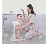 Hug Bath Tower for Baby Standing Up Themselves, 6-18 Months Toddler Shower Bathing Stand Support, Mother Helper Safe Handle, Easy Setup Adjustable Size(Off White - New Edition)