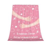 Hug Blankets for Women Cozy Soft Flannel Throw Blanket for Bed Sofa Couch Get Well Soon Mother's Day for Mom Mum Grandma Friends Pink