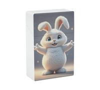 Hug Bunny Cigarette Case Hard Plastic Flip-Top Slim Pocket-Size Cigarette Holder for 20 King Size Cigarettes Waterproof Crush-Proof Smoking Accessories for Travel Daily Use