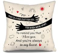 Hug Cushion Cover for Women Men Mum Dad Daughter Sister-This Is A Hug Just for You For When We're Apart To Remind You That I Love You And You're Always In My Heart Birthday Going-Away