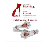 Hug From Heaven Ring - Memorial Cat Ring - Adjustable Sterling Silver Hugging Cat Paws with Ruby Zirconia | Pet Loss Jewelry, With Gift Box & Inspirational Card (A)