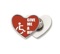 Hug Help Body Disability Lucky Heart Metal Pin Brooch Clip Love