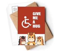 Hug Help Body Disability Lucky Postcards Envelopes Cards Mailing Year Horse