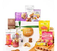 Hug in a Box, with Love Gift Hamper Basket, Luxury Gourmet Gifts for Women, Men or Couples, Dairy Free, Gluten Free and Vegan Chocolate by EDEN Treats