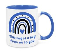 Hug in A Mug - Birthday Gifts for Friend Sister Daughter Mum Grandad Grandma Nan Sentimental Gifts Christmas Gifts Get Well Soon Gifts (Blue)