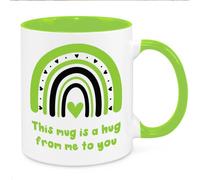 Hug in A Mug - Birthday Gifts for Friend Sister Daughter Mum Grandad Grandma Nan Sentimental Gifts Christmas Gifts Get Well Soon Gifts (Green)