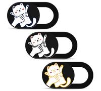Hug Me Cat 3-Pack Laptop Camera Cover Slide - Cute Webcam Cover, MacBook Air/Pro Camera Blocker, Dell, iPad, iPhone, iMac - Laptop Webcam Cover Slide, Camera Cover, Laptop Camera Cover for Privacy