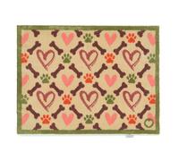 HUG RUG Washable Dirt Trapper Door Mat Kitchen Hallway Doorway, Made in the UK Hearts and Bones